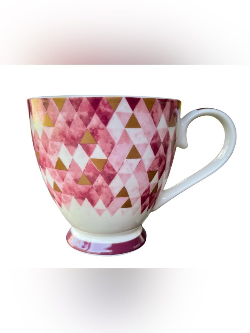 The English Mug Co Abstract Fuschia Ceramic Tea Coffee Mug/Cup